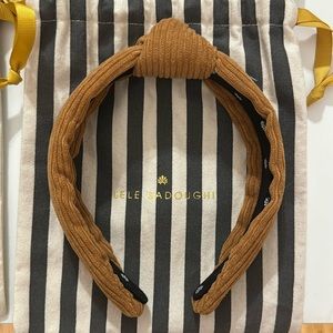 Lele Sadoughi Brown Corduroy Slim Headband